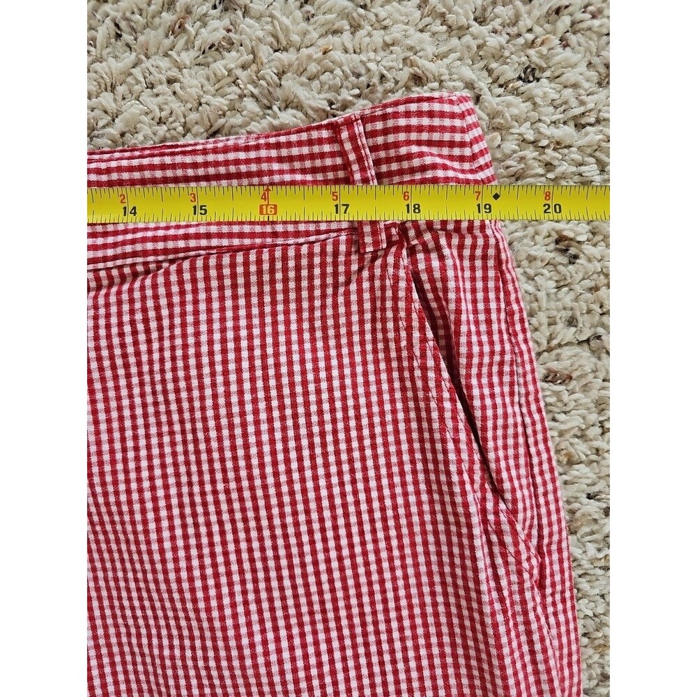 Vintage Sag Harbor Womens Red Gingham Cropped Pants 18 Cotton Country Picnic - Picture 5 of 13